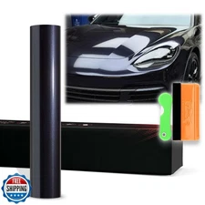 12"x60" (1FTx5FT) Carbon Black Navy PET Super Gloss Metallic High Glossy Viny