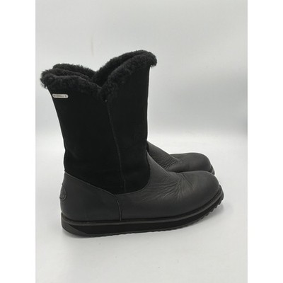 EMU Australia Latrobe Boots Womens 8 Black Leather Sheepskin W12168