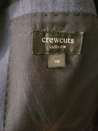 Crewcuts J Crew Ludlow Somelos Linen Blazer Boys 16 Navy Blue Classic Men Large - Picture 5 of 5