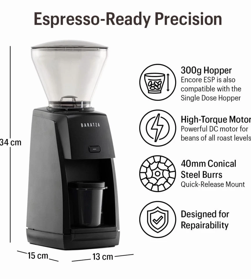 Baratza Encore ESP Coffee Grinder ZCG495BLK, Black - Image 3 of 4