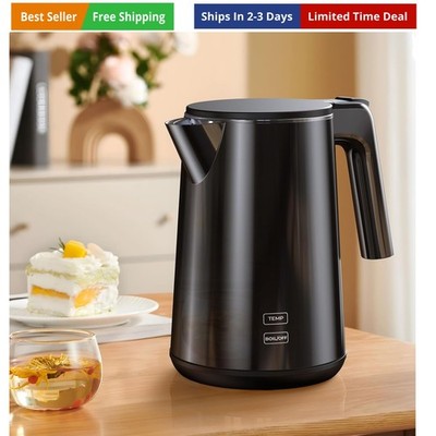 Electric Kettle 1.0L 1200W, 7 Temp Settings, 4H Keep-Warm, Fast-Boil Stainles...