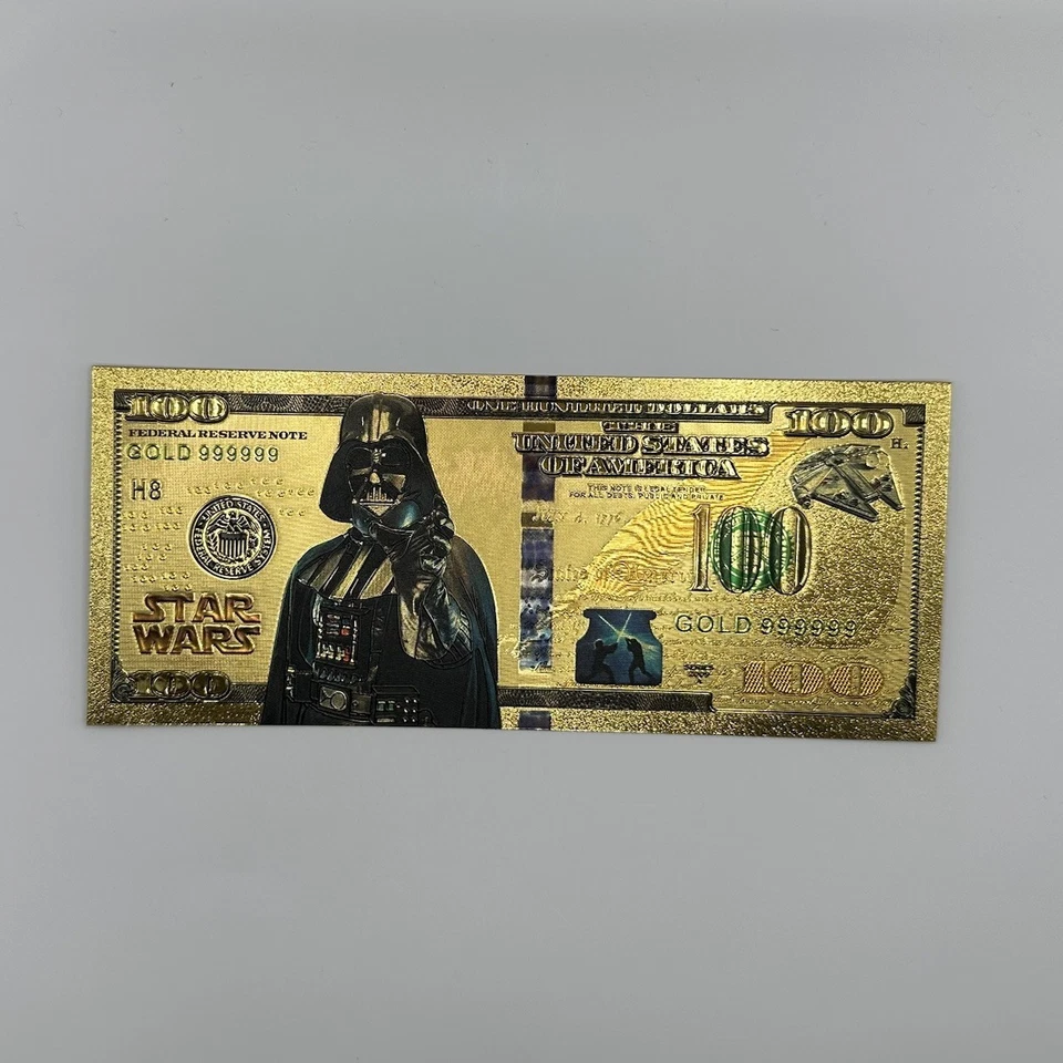Juego de 5 billetes de Star Wars de lámina de oro 24k. ¡Un fantástico coleccionable o regalo! Foto 4 de 4