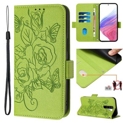 Redmi Note 8 Pro Anti-Diebstahl RFID Leder Tasche Rosa Motiv Relief