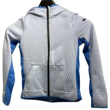 Nike Boys Dri-FIT Full Zip Hoodie Blue White Striped Jacket Size Large 12-13 YRS