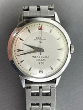 Elgin 1956 West Coast Relays Track Award Watch & JB Champion H Link Bracelet