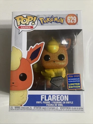 Funko Pop! Vinyl: Pokémon Flareon Diamond Edition #629 New In Box W Protector