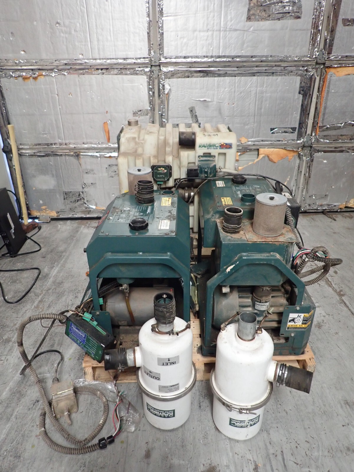 Lot of 2 RamVac Bison 5 Dental Vacuum Pump System w/ Otter Tank & 2