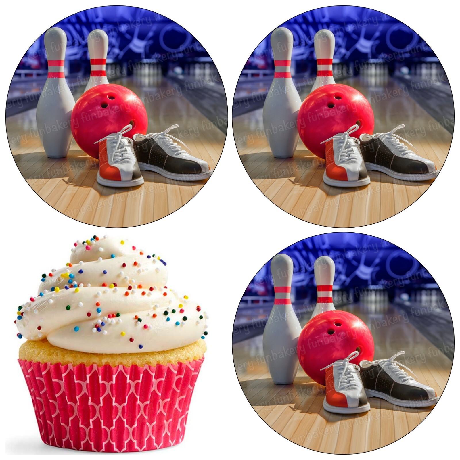 Bowling Game Cake Topper Party Decoration Edible Birthday Celebration ...