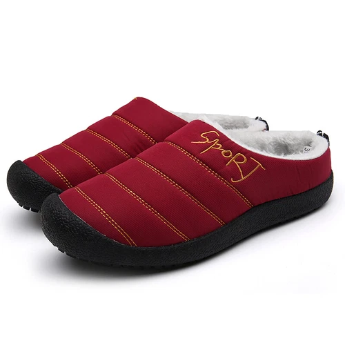 Winter Cotton Slippers Waterproof Plush Lining Warm Men Women Slippers Outdoor- - Picture 39 of 65