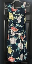 KUT from The Kloth Women 12 Blue Floral Faux Wrap Sleeveless Dress. Made In USA