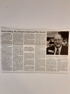 Hank Goldberg New York Times Obituary - Miami Dolphins Sports Talk Radio & ESPN