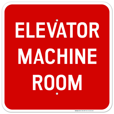 Elevator Machine Room Sign,