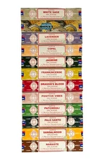 Satya Sai Baba 180 grams Assorted Incense Sticks 12 fragrances Sampler-Free Ship