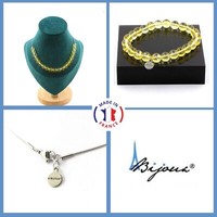 Schmuckset Armband Halskette 20 Perlen Citrin 8 Mm. Kette Aus Edelstahl GrößE P
