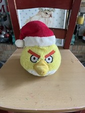 Angry Birds Plush Christmas Santa Hat Chuck Yellow Bird 5  2010 Good Stuffed Toy