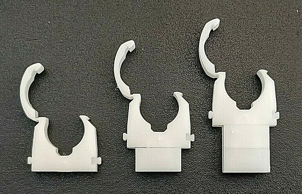 8x Hinged Pipe Clips Talon Clip Lock 22mm ± Universal Spacers eBay