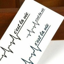 Flash Temporary Adhesive Tattoo C  est la vie Black Body Gift