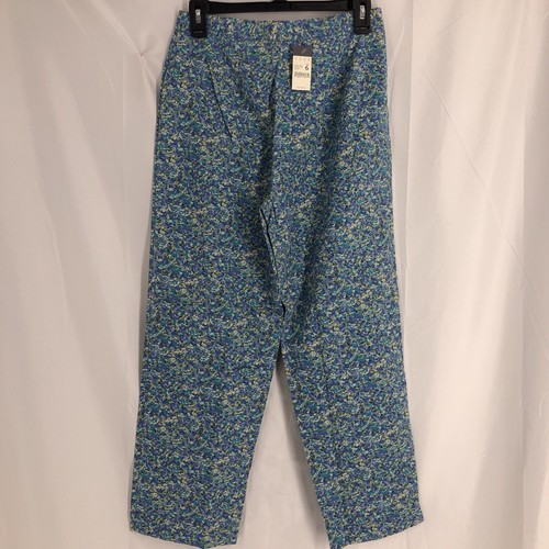 Eddie Bauer Womens 6 Blue floral High Rise straight Ankle leg pants - Picture 3 of 6