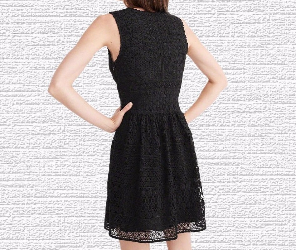 abercrombie lace skater dress NWT Abercrombie & Fitch Womens V-neckline Lace Skater Dress Black $78 Sz 0,  10