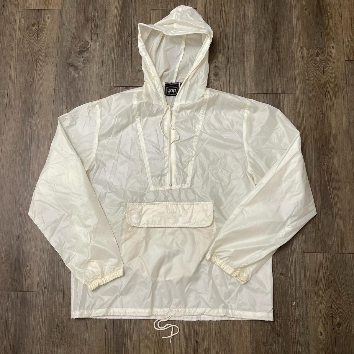 【00s】old GAP half zip anorak hoodie Vintage 80s GAP Essential Half Zip White Anorak Pullover Size