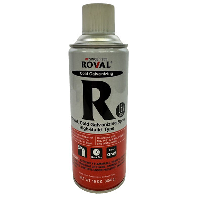 Roval ZC Cold Galvanizing Spray High Build Type Spray 96% Zinc Content 16 Oz.