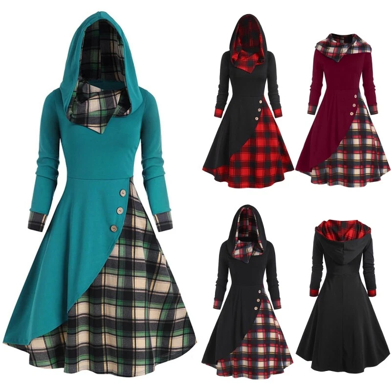 Ladies top hooded dress