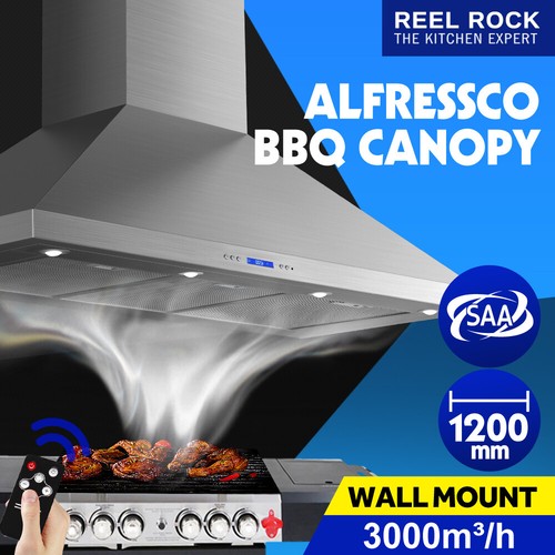 1200mm x 600mm COMMERCIAL CANOPY RANGE HOOD ALFRESCO 2 MOTOR BBQ