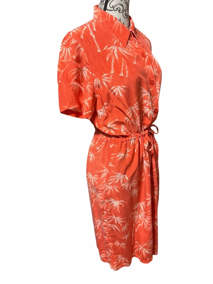 Diane von Furstenberg Women’s M Silk Assets Tropical Hawaiian Midi Shirt Dress - Image 3 of 4