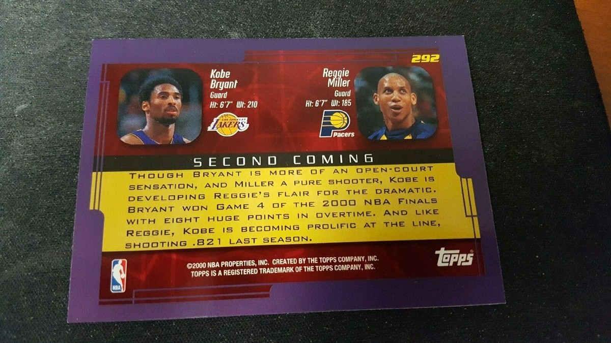 2000 Topps Second Coming Kobe Bryant Reggie Miller #292! | eBay