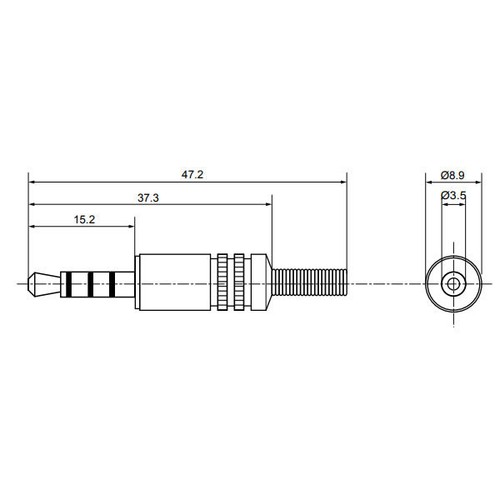 10 3.5 mm Estéreo Jack Enchufe Conector De Audio De Soldadura 4 Adaptador De Metal |