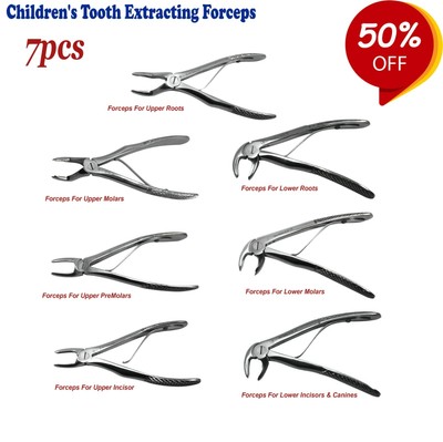 Set von 7 Kinder Zahn Extraktionzange Chirurgie Upper and Lower Tooth Forceps CE