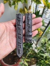 Gray 20/18 mm 100  Genuine Exotic Leather Skin Watch Strap Band- Handmade