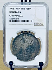 1905-S USA-Philippine Peso NGC XF Details CHOPMARKED #6718491-047