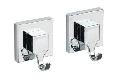 WENKO Wand Haken Garderobe Halter Kleider Edelstahl Bad Küche QUADRO ohne bohren