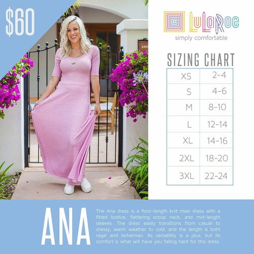 LulaRoe Ana Maxi Women's Dress - Solid 