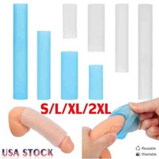 Male Penis Extender Stretcher Max Vacuum Enhancer Enlarger Silicone Sleeve S-2XL