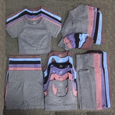   5 PCS   Women Yoga Set Workout Sportswear Gym Clothing Fitness 100 NEW 