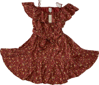 Francescas Blue Rain Dress Womens Size S Red Multicolor Floral Strappy  Sleeve | eBay