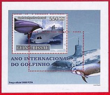A5037- GUINE-BISSAU - ERROR MISPERF Stamp Sheet - 2007 - Dolphins, Submarines