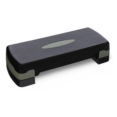Aerobic Exercise Step Platform, 26.8''L x 11''W x 6''H, Black/Grey 