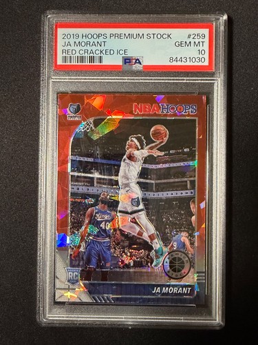 Panini 2019-20 NBA Hoops Premium Stock Ja Morant Red Cracked Ice #259 PSA 10