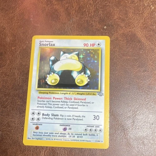 Pokémon TCG 1999 Jungle Snorlax 11/64 Holo Rare 90 HP Basic English