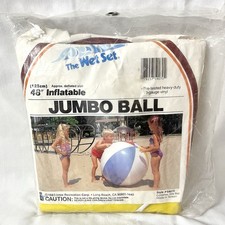 1983 Vintage The Wet Set 48" Jumbo Ball Inflatable Beach Toy 10-Gauge Vinyl