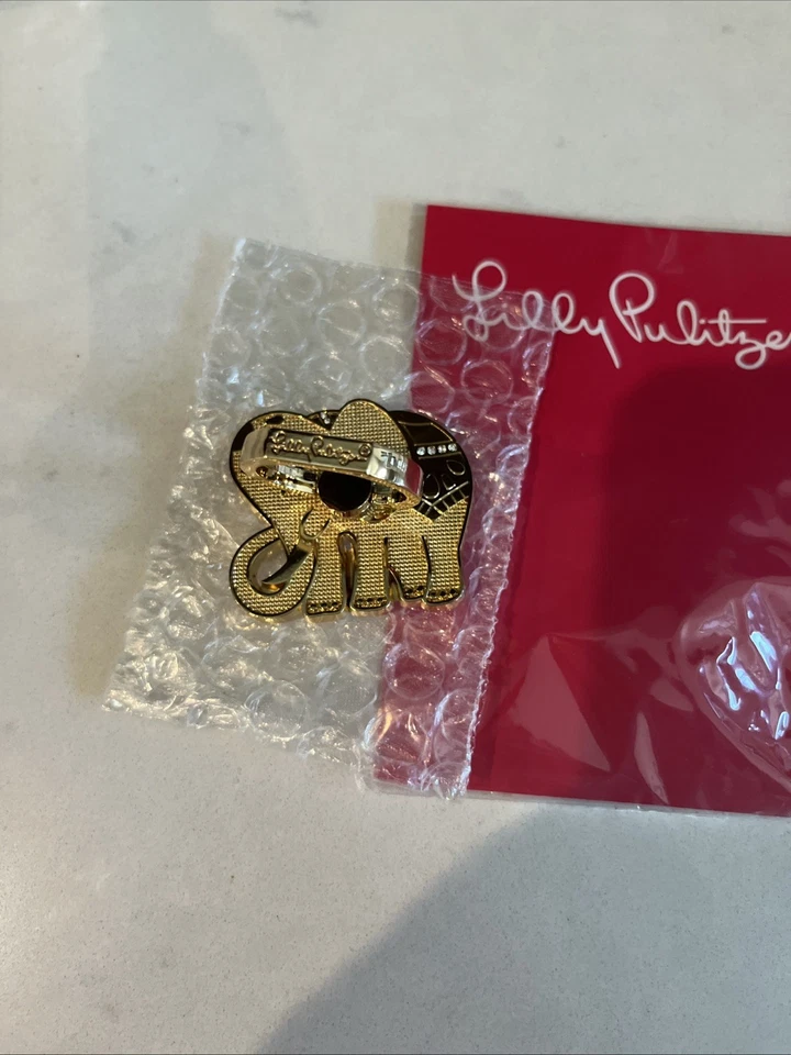 NUEVO CON ETIQUETAS Anillo Teléfono Lily Pulitzer GWP Critter Dorado Metálico Elefante Foto 4 de 4