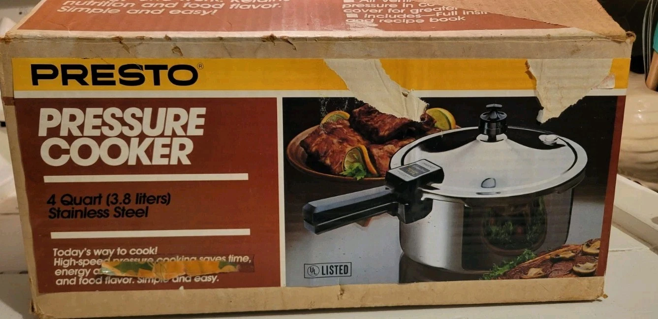 Vintage Presto 4 Quart Pressure Cooker and Canner Model 01310 4qt 3.8L