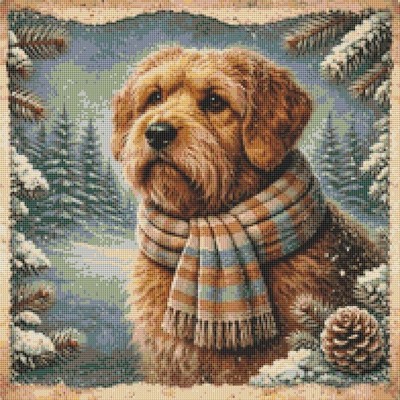 Griffon Fauve de Bretagne Hund Komfort in der Kälte gezählt Kreuzstich