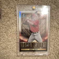 Topps 2023 Bowman Chrome Bowman Iconic Mike Trout Insert BI-1 Baseball Card