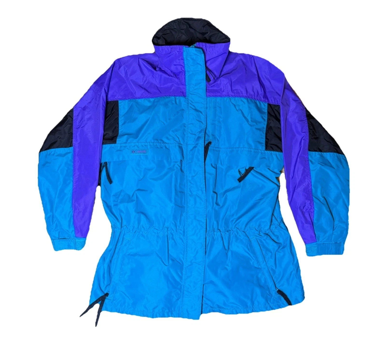 Vintage Columbia Jacket Womens Size L Purple Nylon Radial Sleeve Gizzmo 90s Coat