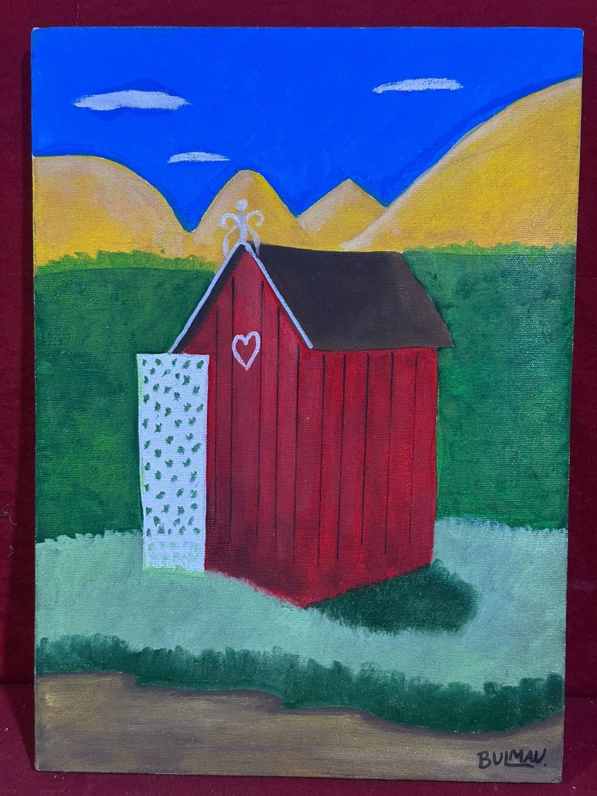 ORVILLE BULMAN oil painting on  canvas, vtg stamped signed