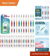30 PCS Individually Wrapped Bulk Toothbrush Pack, Disposable Toothbrushes, K...